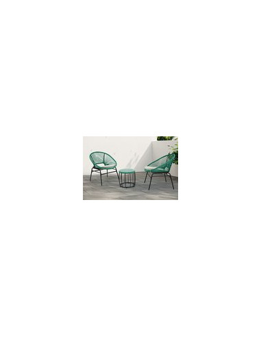 CONJUNTO ACERO/PE RATAN EOLO 3 PZAS