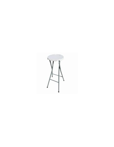 PACK 2 TABURETES REDONDOS PLEGABLES BLANCOS 32X76CM
