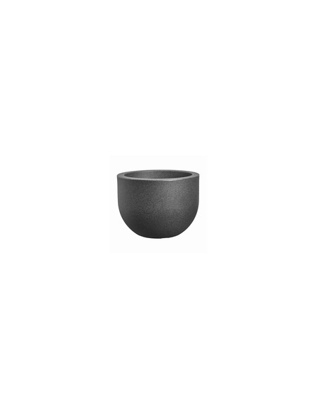 MACETA EXT. GRACE ROUND PIEDRA ANTRACITA 40 CM