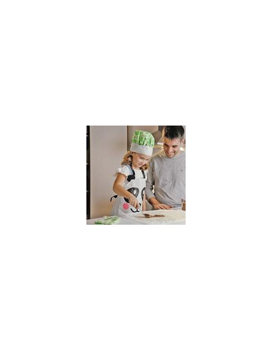 DELANTAL+GORRO+2PAÑOS PANDA INFANTIL