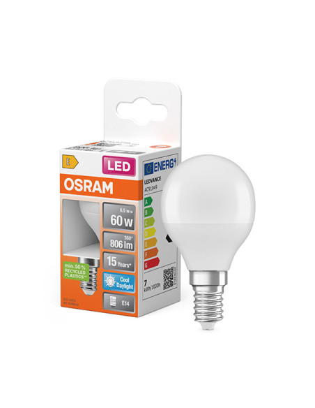 LAMPARA LED ESFERICA 865 E-14 LF 6500K 806 Lm 7 W