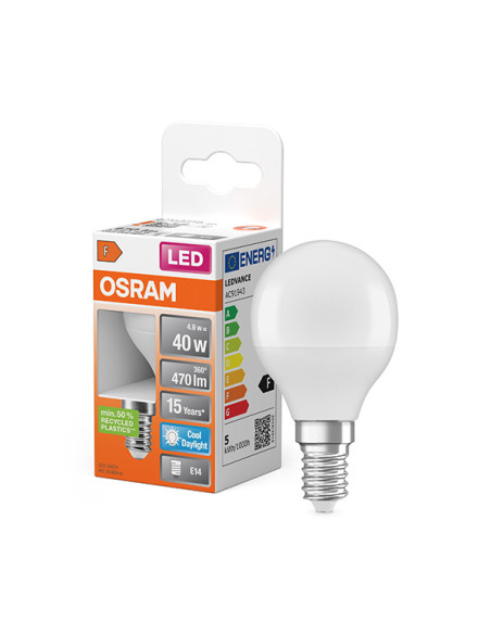 LAMPARA LED ESFERICA 865 E14 LF 6500 470LM 4,9 W