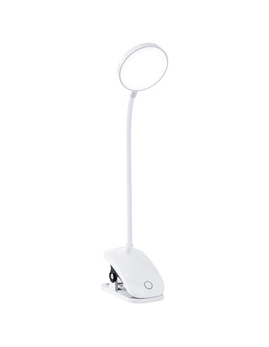 LAMPARA LED RECARG REDONDA CON PINZA BLANCA 7 W