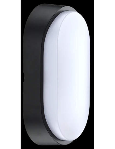 APLIQUE LED OVALADO NEGRO/ BLANCO 700 LM