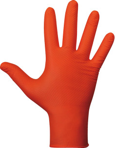 GUANTE NITRILO DESECHABLE NARANJA C/50 9 2