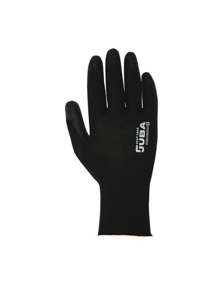 GUANTE POLIESTE PALMA PUÑO NEGRO 8