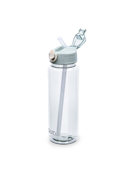 BOTELLA PLASTICO C/PAJITA VERDE QUIDATE 0,80 L