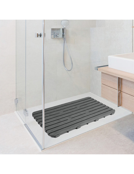 TARIMA DUCHA POLIPROPILENO GRIS 80X50 CM
