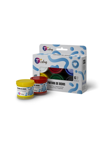 PINTURA DEDOS SET-6 COLORES SURT 6X40 ML