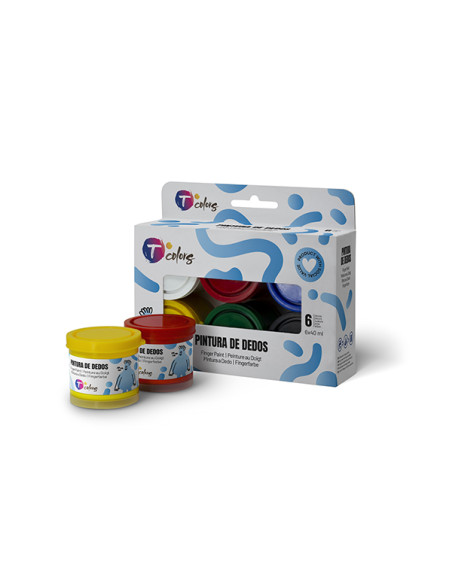 PINTURA DEDOS SET-6 COLORES SURT 6X40 ML
