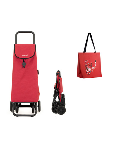 CARRO COMPRA 4R ROJO+BOLSA 44 55 L