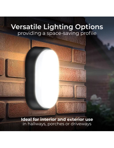 APLIQUE LED OVALADO NEGRO/ BLANCO 700 LM