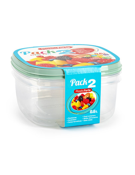 HERMETICO CUADRADO SET-2 SURTID 0,6 L
