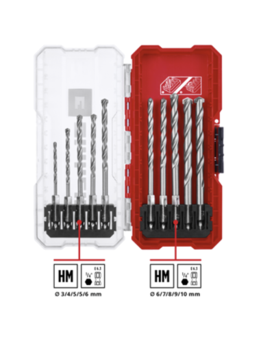 BROCA PIEDRA HEXAG JG 10 PZS 3-10 MM