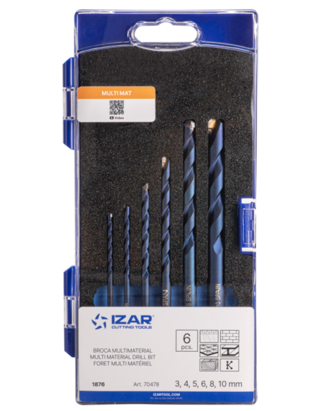 BROCAS MULTIMATERIAL JGO 6 PZS 3-10 MM
