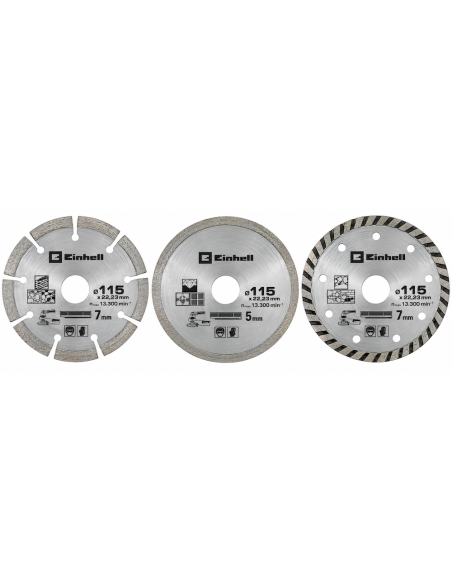 DISCO DIAMANTE SURTIDO JGO 3 115 MM