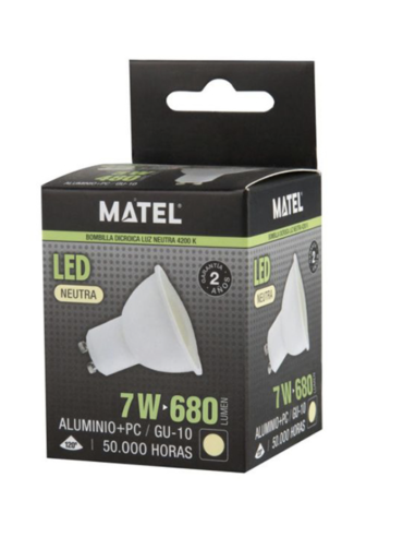 LAMPARA LED DICROICA NEUTRA 7 W
