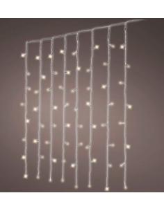 CORTINA LED, EXTERIOR, BLANCO CÁLIDO, FIJA, 240 LEDS, CABLE TRANSPARENTE, 2 x 2 m