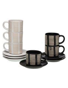 TAZA CAFE C/PLATO CEBRA SET-6 6 PZAS