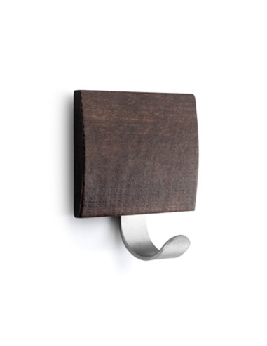 PERCHA ADH. INOX MADERA WENGUE 51X45X24MM