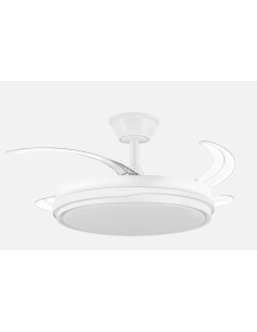 VENTILADOR TECHO C/LUZ 4 ASP RETRACTIL BLANCO 106 CM