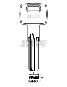LLAVE EN BRUTO LATON SEGURIDAD BAI-8D