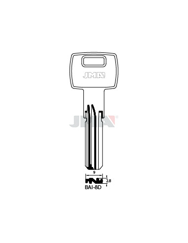 LLAVE EN BRUTO LATON SEGURIDAD BAI-8D