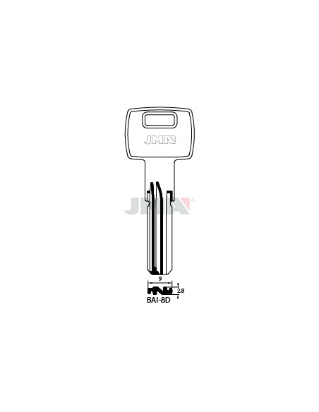 LLAVE EN BRUTO LATON SEGURIDAD BAI-8D