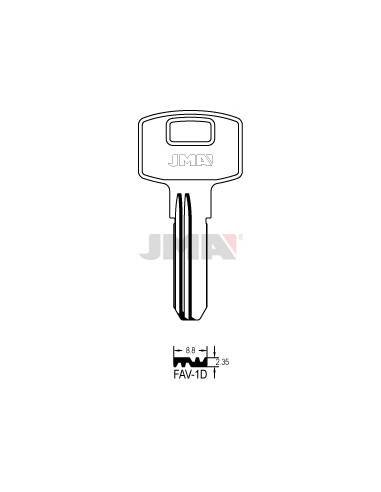 LLAVE EN BRUTO LATON SEGURIDAD FAV-1D