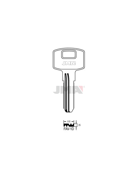 LLAVE EN BRUTO LATON SEGURIDAD FAV-1D