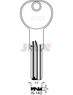 LLAVE EN BRUTO LATON SEGURIDAD IS-14D