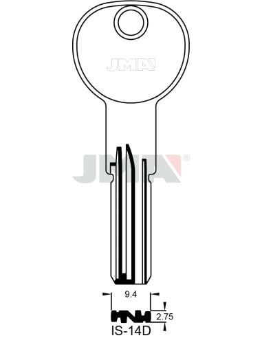 LLAVE EN BRUTO LATON SEGURIDAD IS-14D