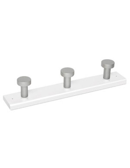 PERCHA MADERA 3P CROMO B.BLAN
