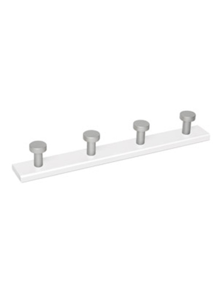 PERCHA MADERA 4P CROMO B.BLAN
