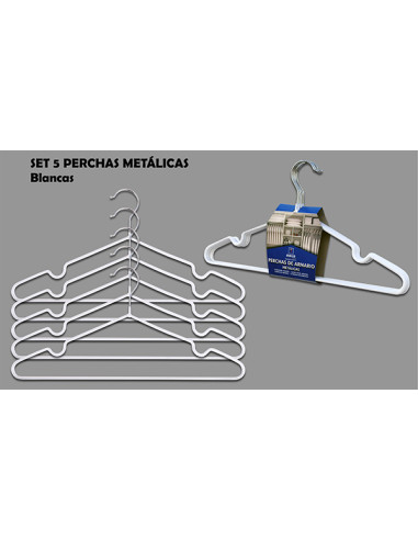 PERCHA METAL ANTIDES. SET-5 BL