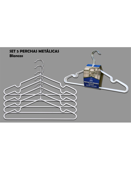 PERCHA METAL ANTIDES. SET-5 BL