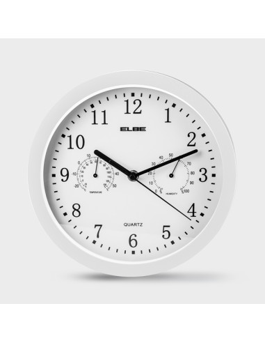 RELOJ PARED TERMOMETRO E HIGOMETRO BLANCO