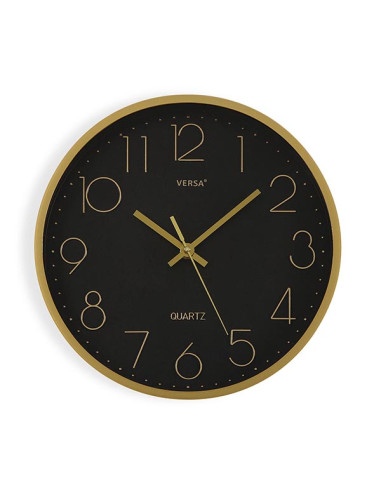 RELOJ PARED NEGRO/DORADO 30 CM