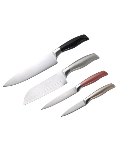 SET 4 CUCHILLO ACERO INOX NEON
