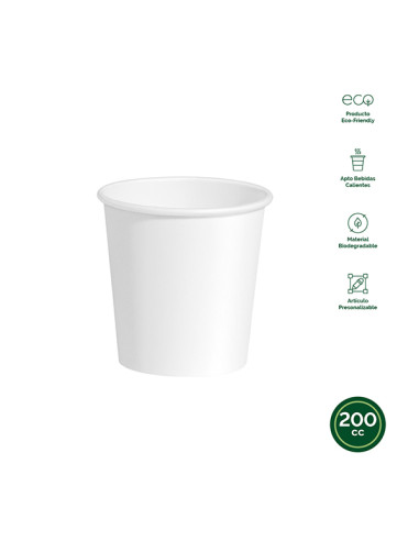 VASO DESECHABLE CARTON BIO BCO B/50 200 CM3