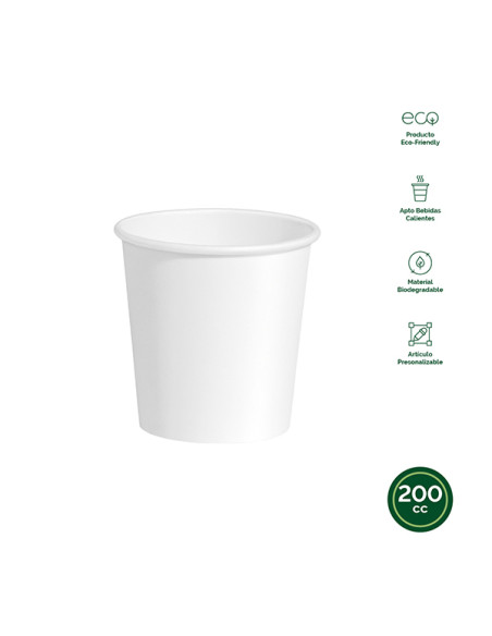 VASO DESECHABLE CARTON BIO BCO B/50 200 CM3