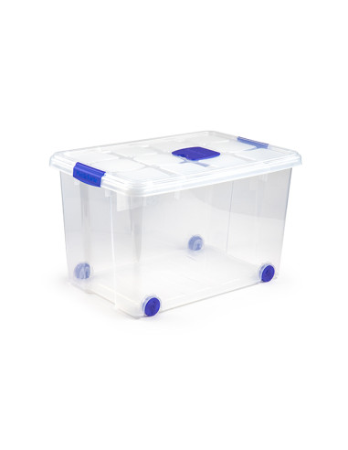 CAJA MULTIUSO C/RUEDA TRANSP 55 L