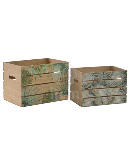 CAJA MADERA TROPICAL SET-2 30X22X22CM