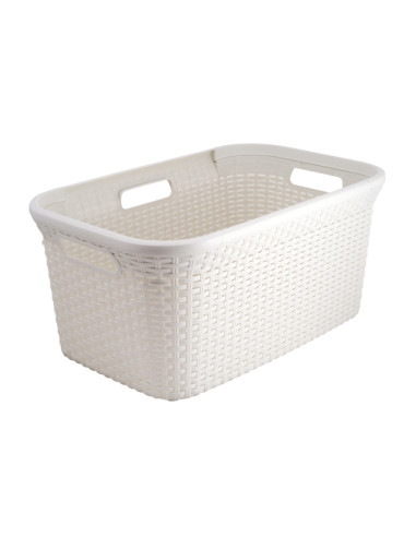 CESTA ROPA VINTAGE BLANCA 45 L 59X38X27CM