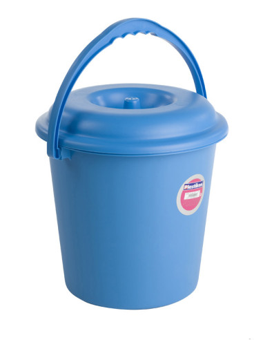 CUBO BASURA C/TAPA AZUL 23 L