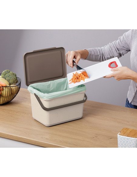 CUBO BASURA ORGANICO SMART MARRON 6 L