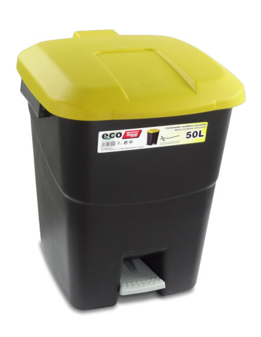 CUBO PEDAL ECOLOGICO AMARILLO 50 L