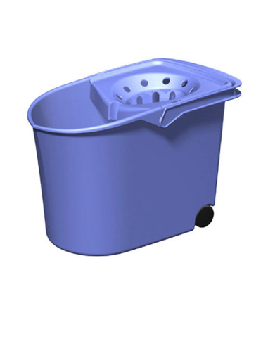 CUBO ESCURRIDOR C/RUEDAS AZUL 12 L