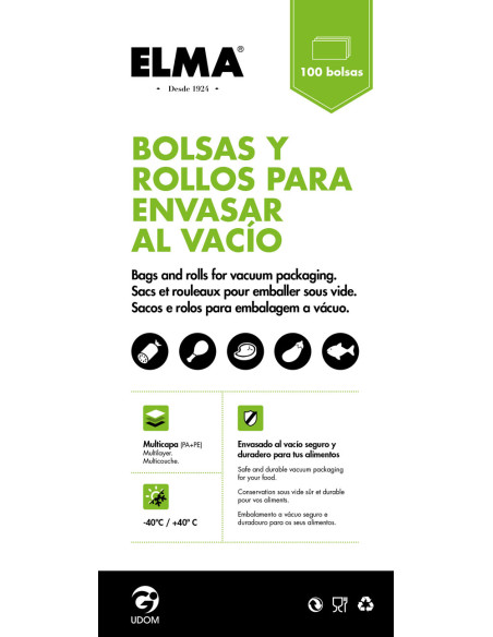 BOLSA ENVASADO VACIO PAQ.100 20X30 CM