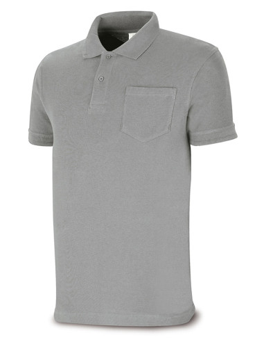 POLO C/BOLSILLO M/CORTA GRIS M